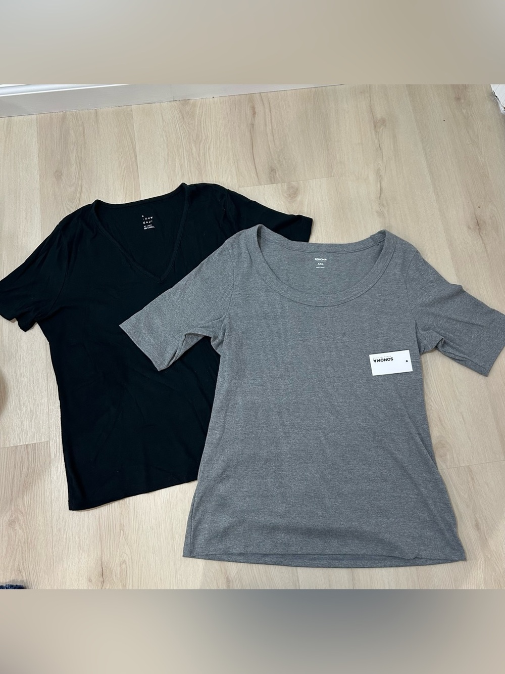 New XXL black and grey quarter tees